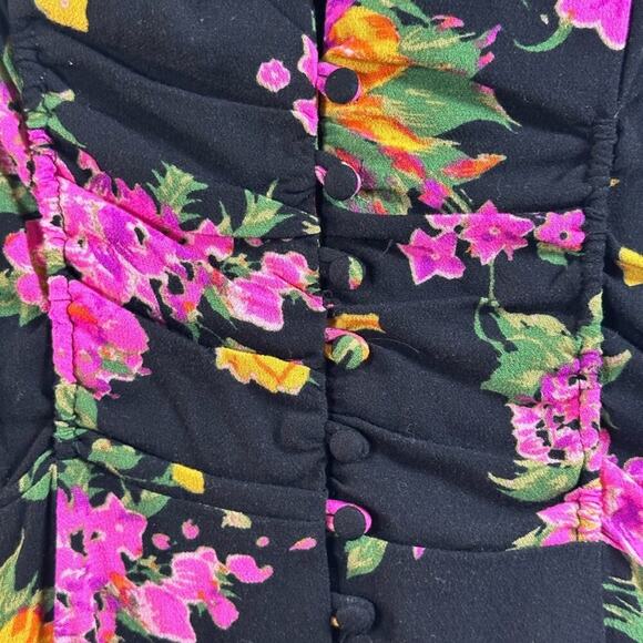 Free People Alora Black Floral Print Mini Dress - Picture 10 of 14